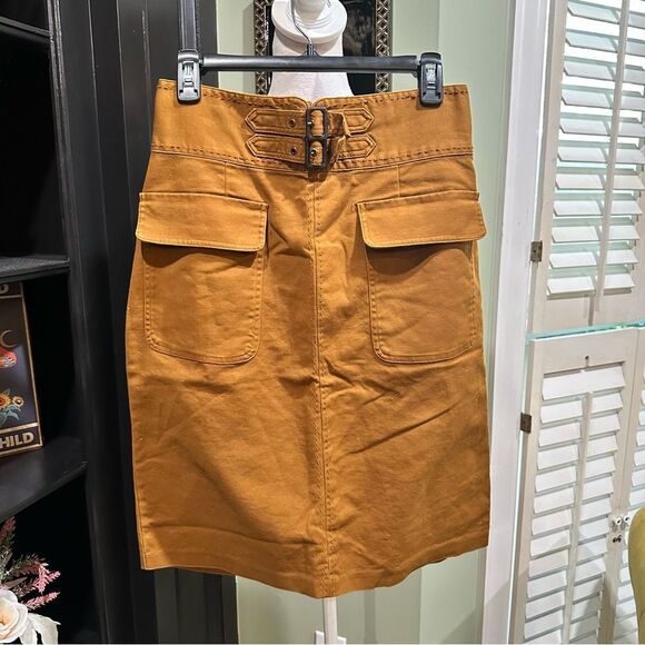 Autumn Brown Worthington Double Belted Skirt Size 10 - Picture 1 of 9